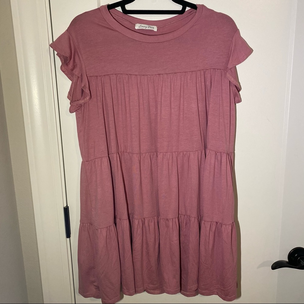 Dusty pink T-shirt dress